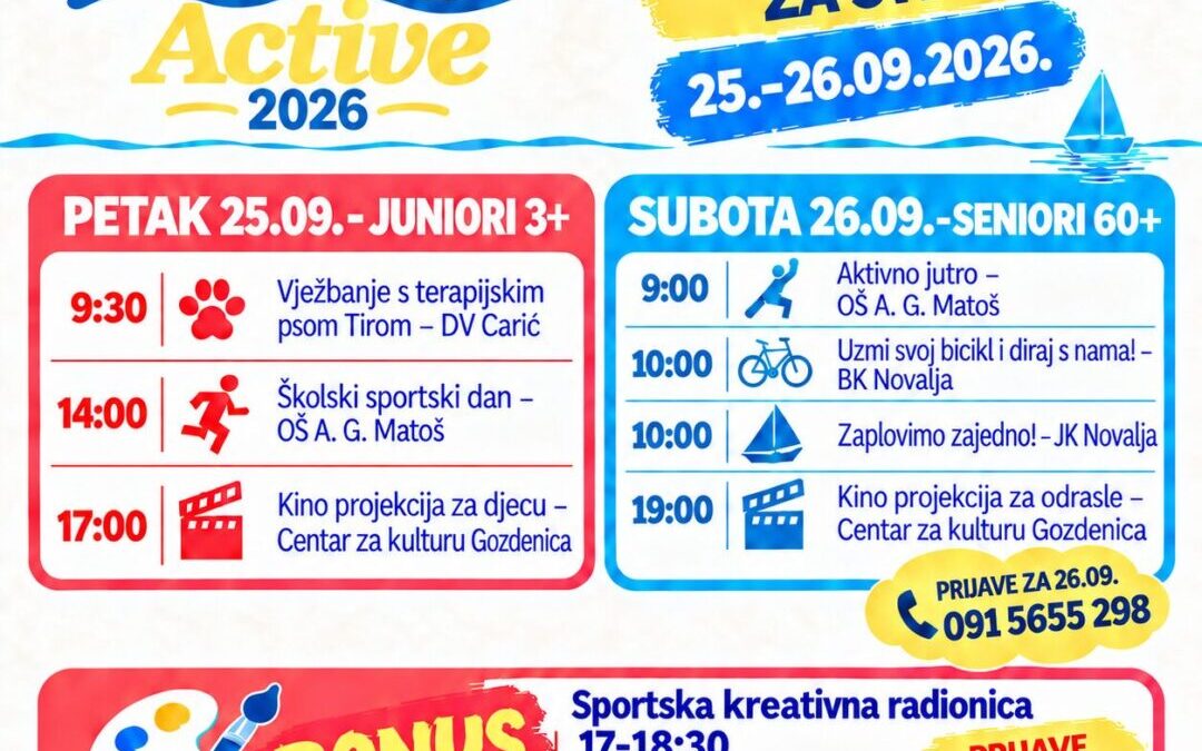 Novalja Active 2026. – obilježavanje Europskog tjedna sporta